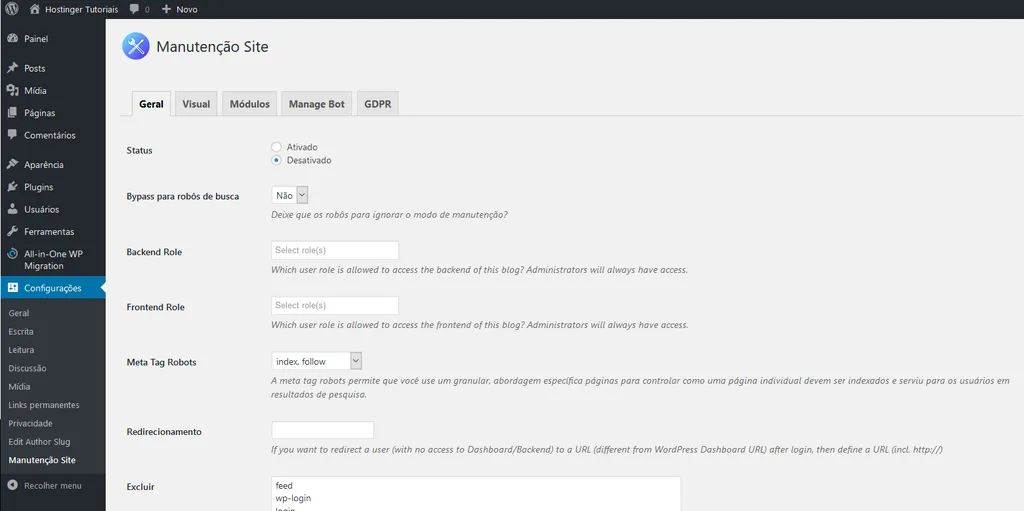 Como Ativar o Modo Manutenção no WordPress 1 Como Ativar o Modo Manutenção no WordPress