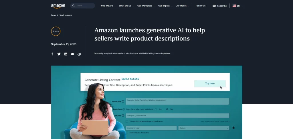 Seu guia de IA da Amazon para vendedores 1 IA da Amazon Generativa