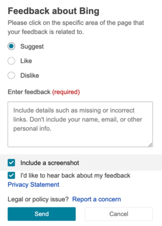 Fornecer comentários ao Bing Image Creator