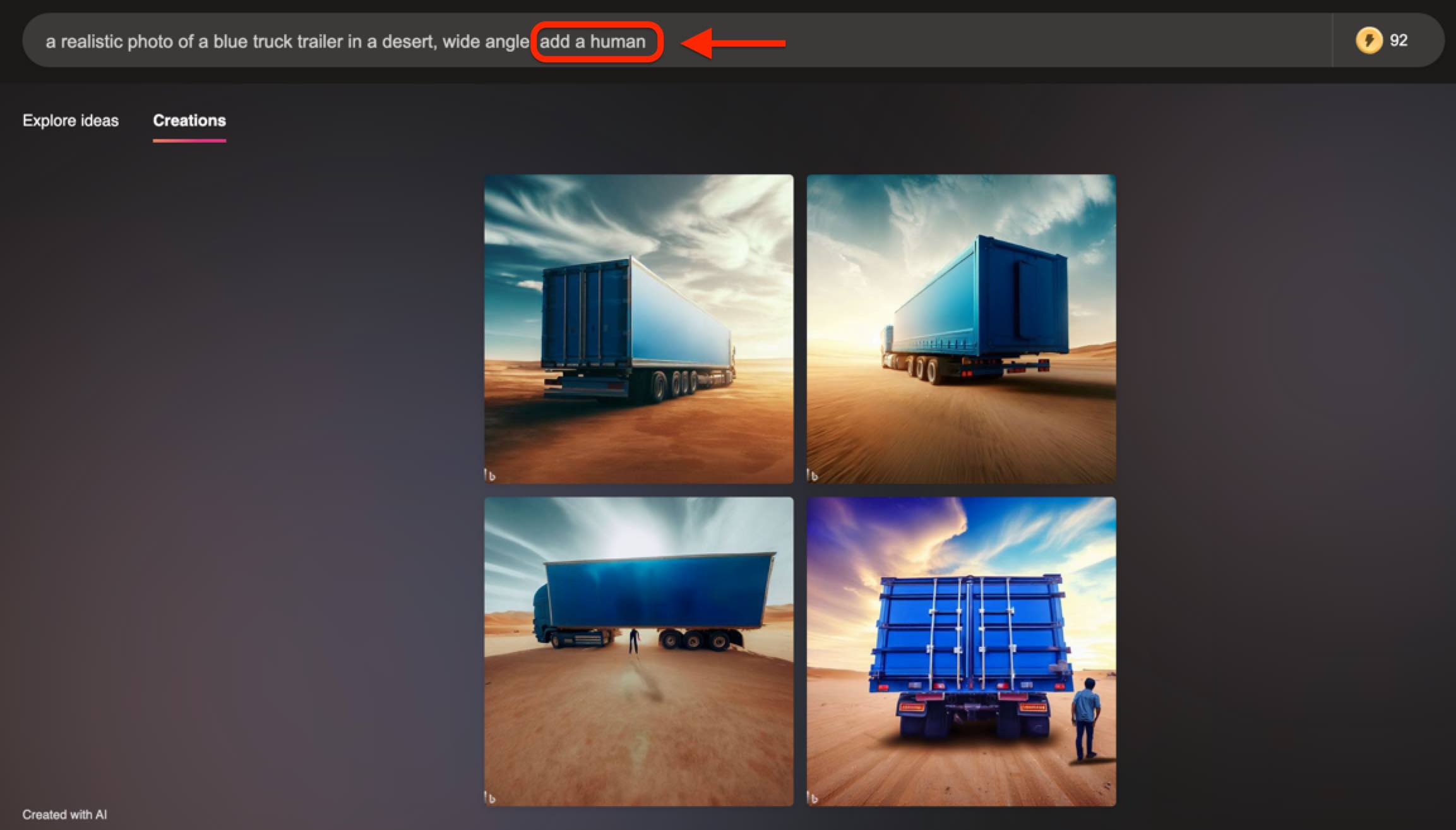 Solicitação adicional para o Bing Image Creator