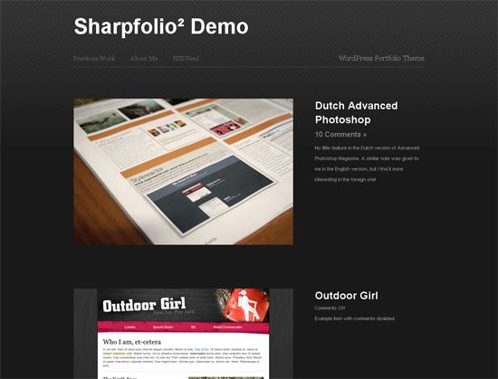 Sharpfolio - tiro de tela.
