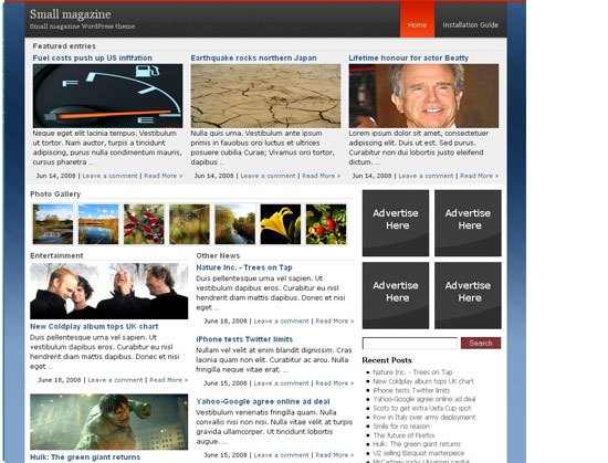 Revista pequena - tiro de tela.