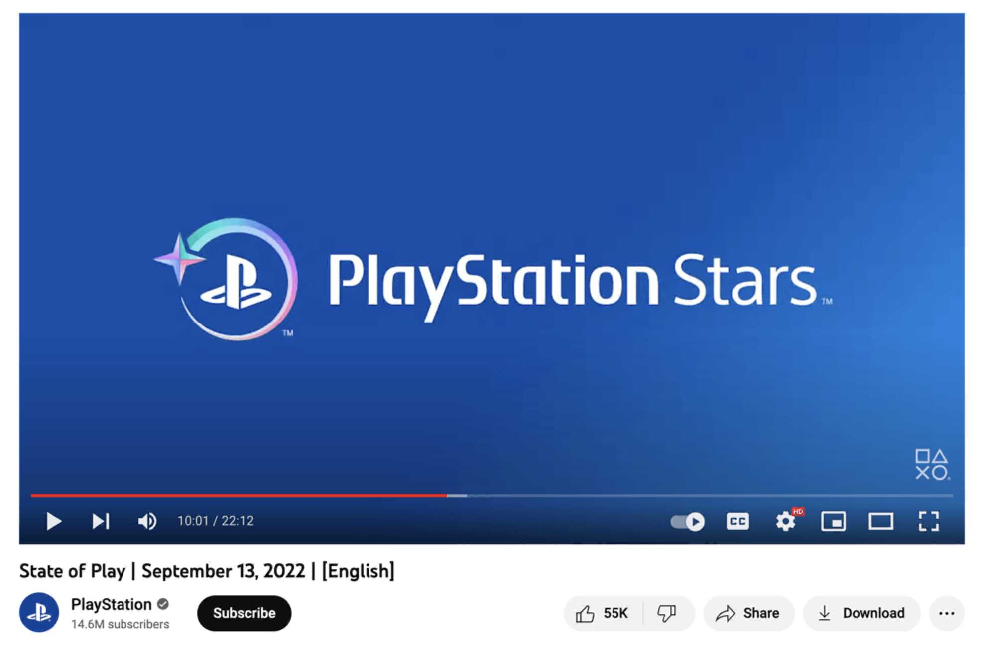 Captura de tela do Playstation "Estado dos Jogos" vídeo