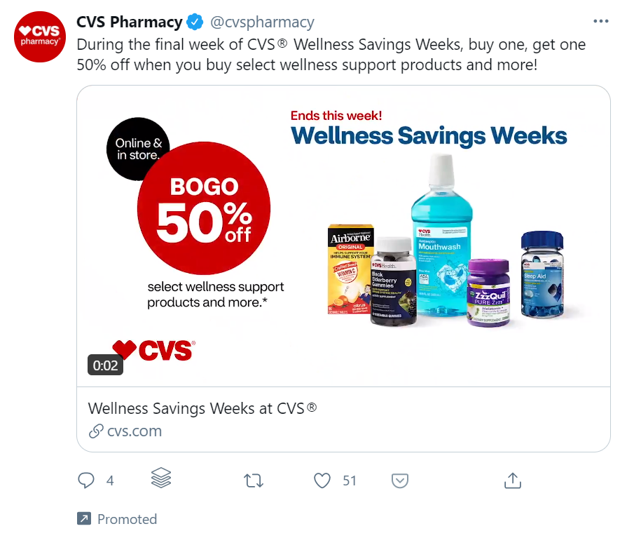 anúncio de produto cvs