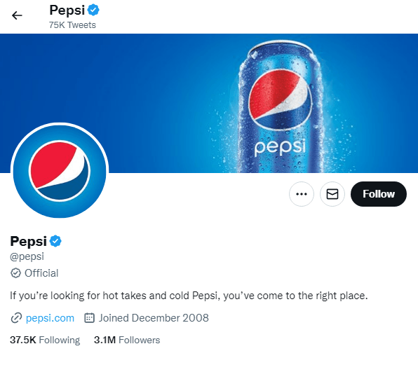 Pepsi Twitter Profile marketing de mídia social durante uma recessão