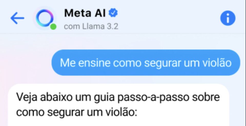 Meta AI no Whatsapp. Créditos: Divulgação/Meta