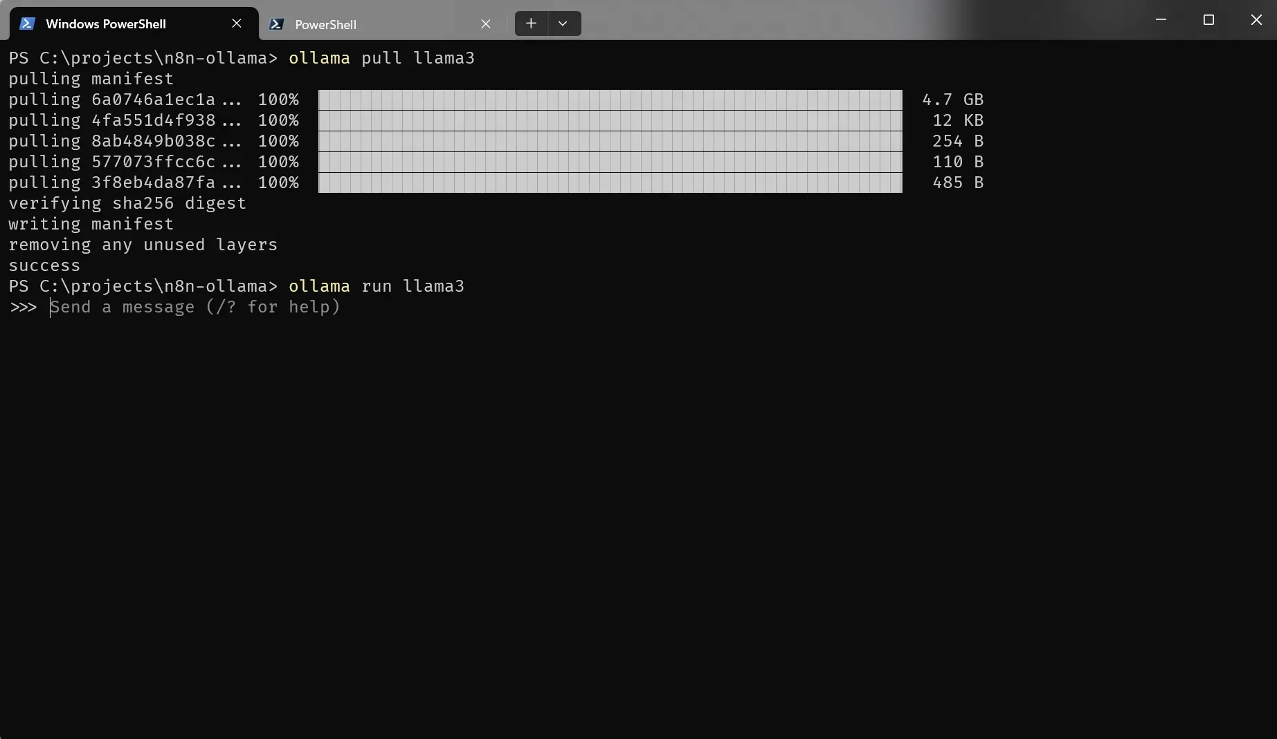 terminal command for running Ollama