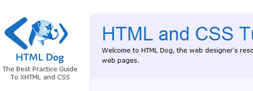Tutoriais do CSS HTML DOG ​​- Tiro de tela.