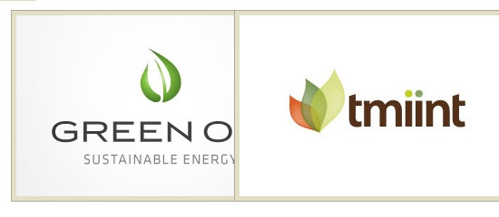 35 Logos verdes e folhosos - tiro de tela.