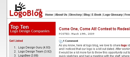 Blog de design de logotipo - tiro de tela.