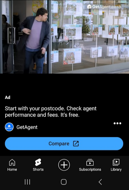 Exemplo de shorts do YouTube
