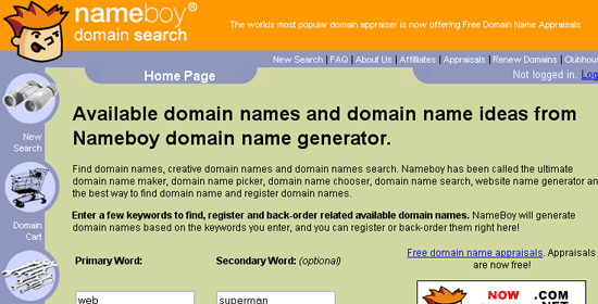 Nameboy - captura de tela.