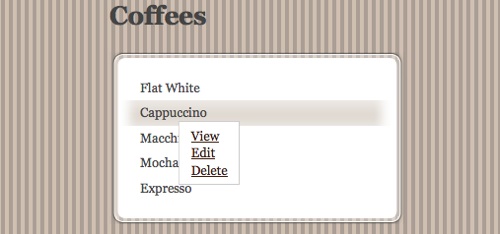 Menu Puro CSS Passeio