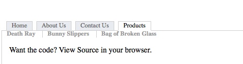 Guias CSS com submenus
