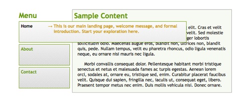 Menu CSS com descrições