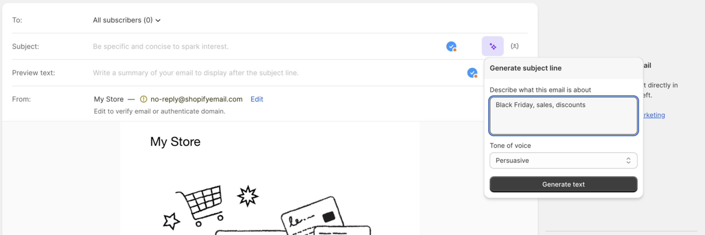 Ferramenta de IA para gerar linhas de assunto de e-mail, usando 