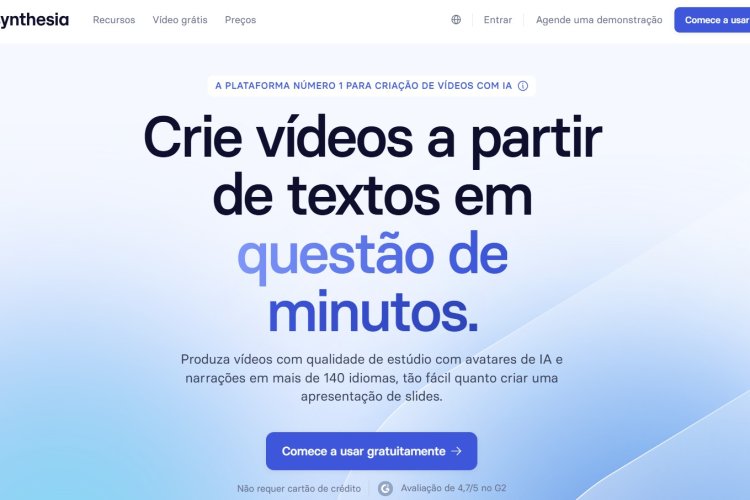 Criar vídeos com IA - Synthesia.io