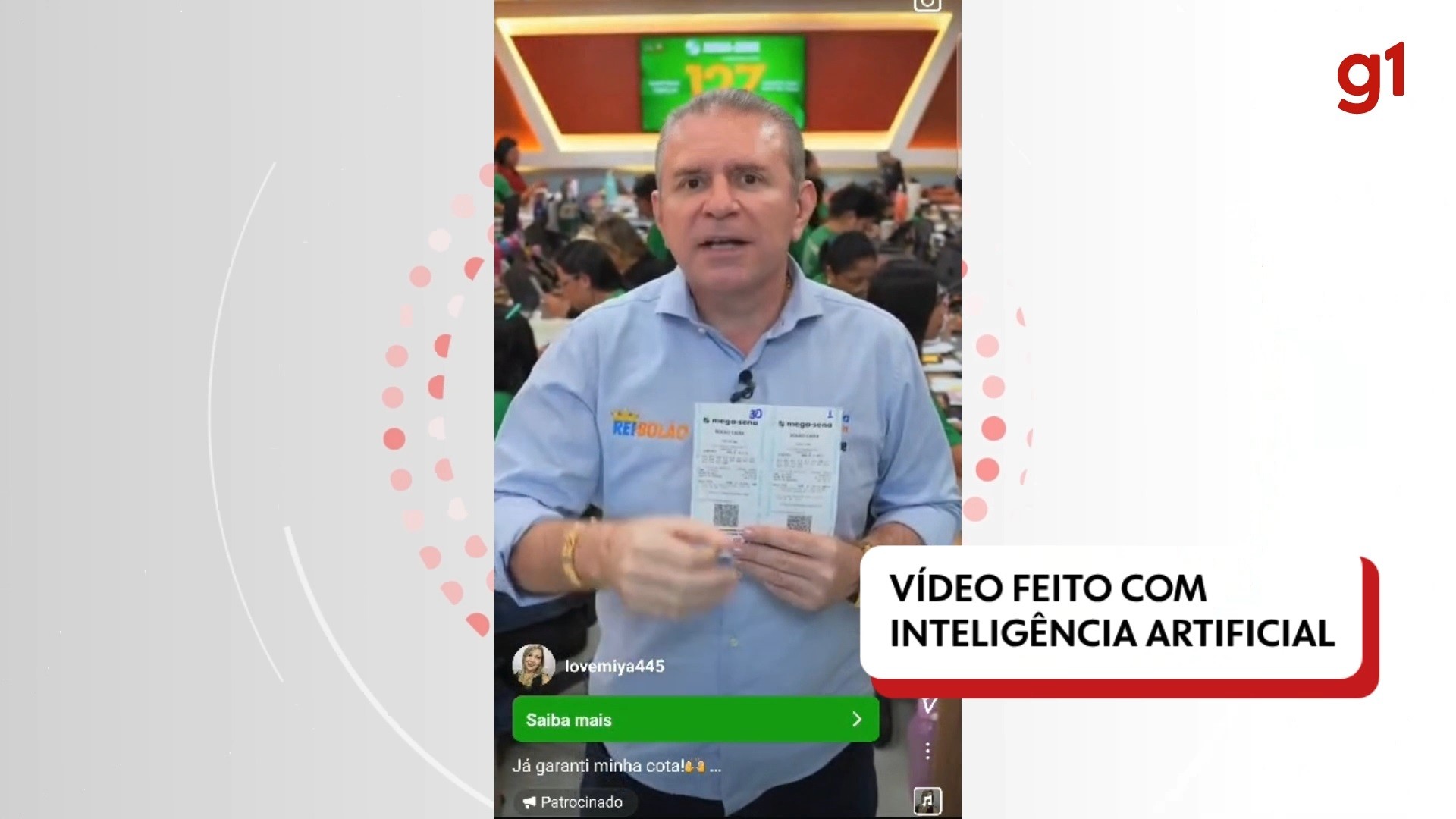 Criminosos usam inteligência artificial para fazer vídeo de dono de lotérica e vendem falsos bilhetes da Mega-Sena, em Fortaleza | Ceará