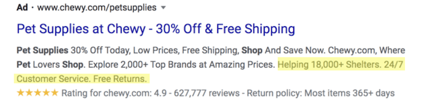 Extensões de chamada em anúncios para mastigar