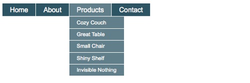 Menu suspenso simples baseado em CSS