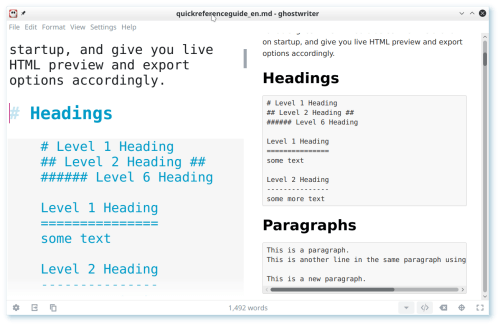 Editor de Markdown de Ghostwriter