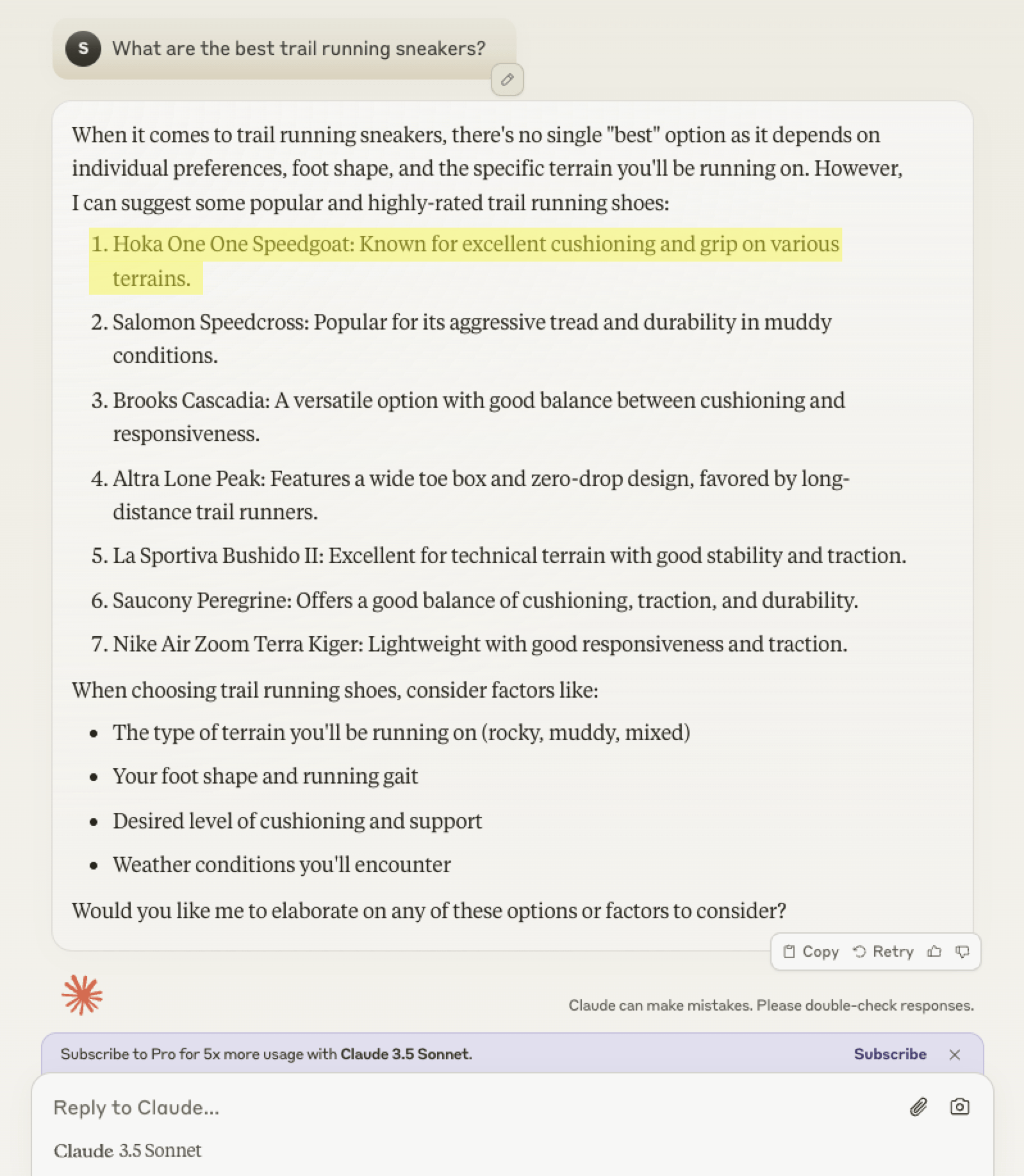 Lista de tênis Claude