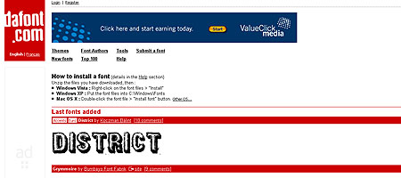 Dafont.com - Tiro de tela.