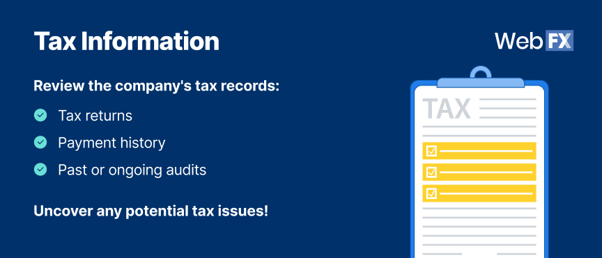 Lista de informações fiscais necessárias para a devida diligência de private equity