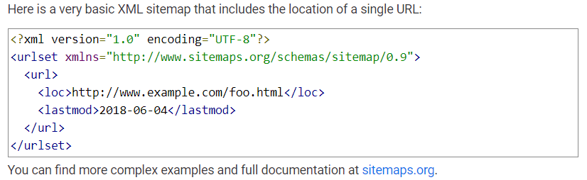 Exemplo XML Sitemap para redesenho do site SEO