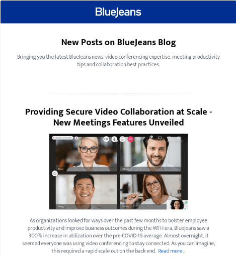 Anúncio para a Blue Jeans Company