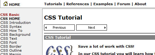 W3Cschools CSS Tutorial - Tiro de tela.