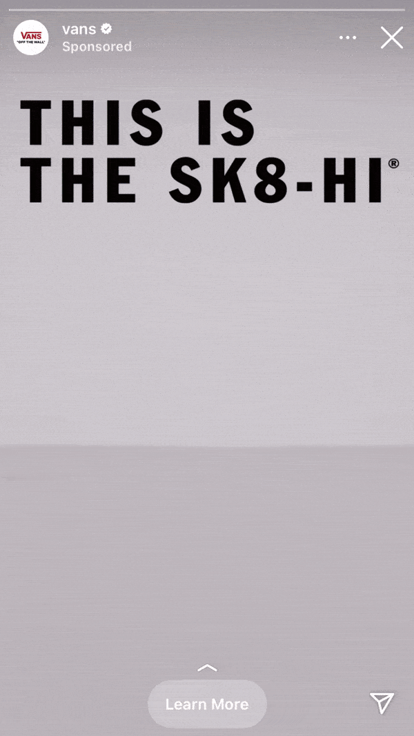 Vans Instagram Stories anúncio