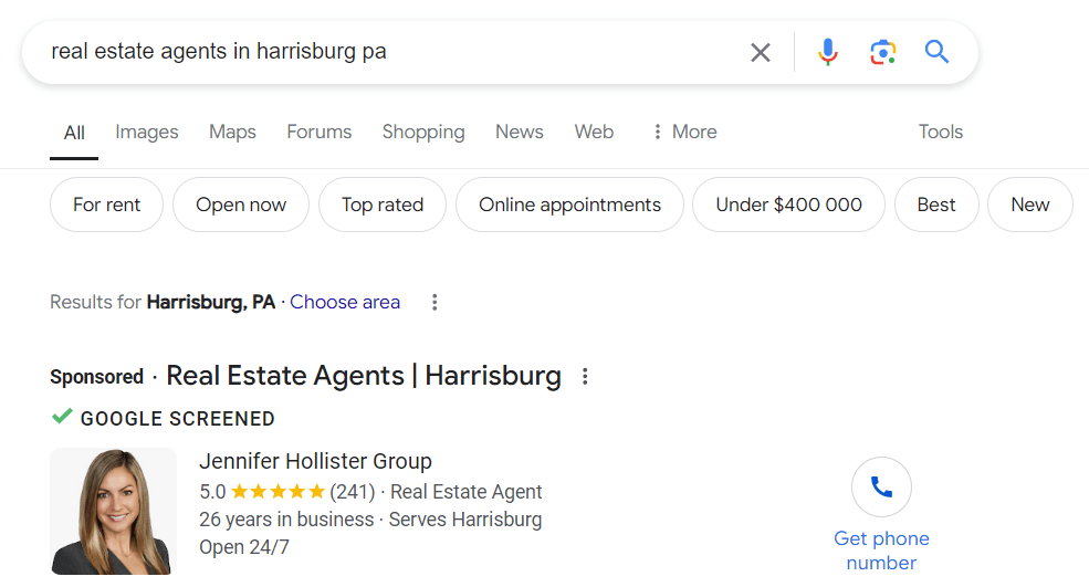 Captura de tela da LSA para 