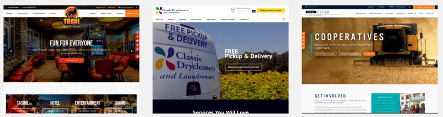 Exemplos de redesenho de sites de SEO