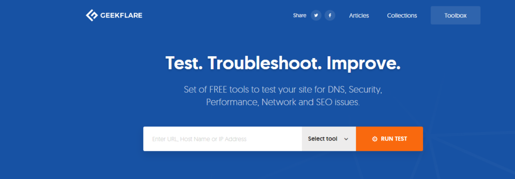 Captura de tela Geekflare