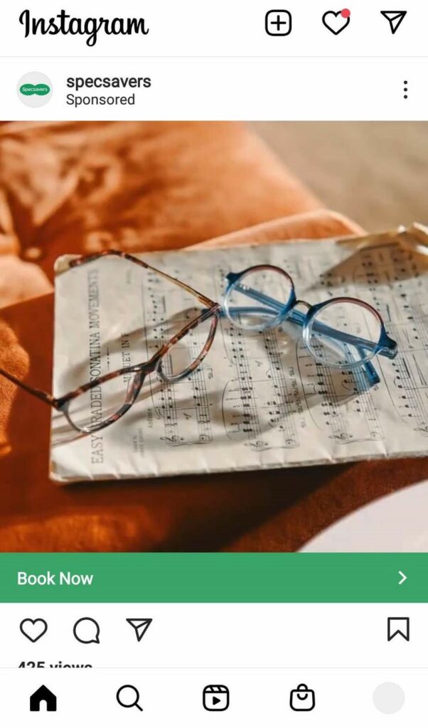 Exemplo de anúncio O que são impressões no Instagram 1 602x1024