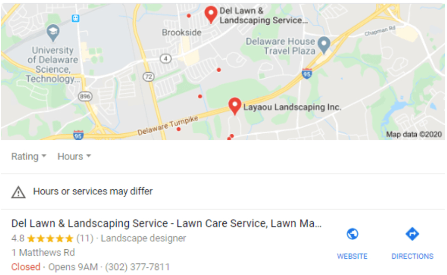 Listagem de mapas de paisagismo