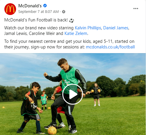 Exemplos de campanha de mídia social do McDonalds