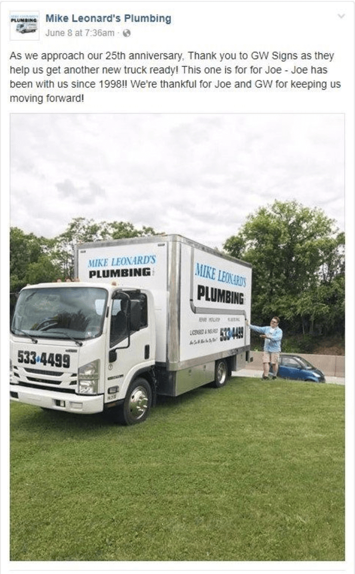 Postagem no Facebook de Mike Leonard