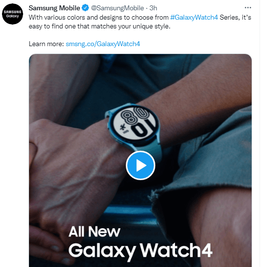 Exemplos de publicidade de mídia social da Samsung