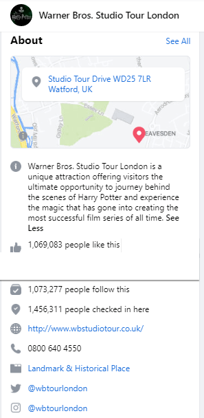 Exemplos de marca de mídia social da Warner Bros