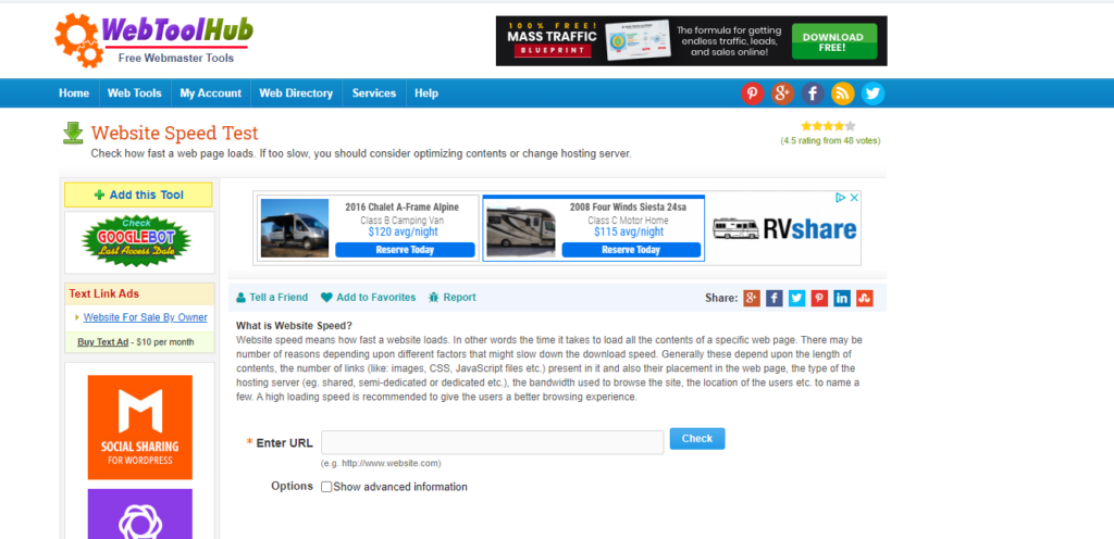 Screenshot da WebToolHub