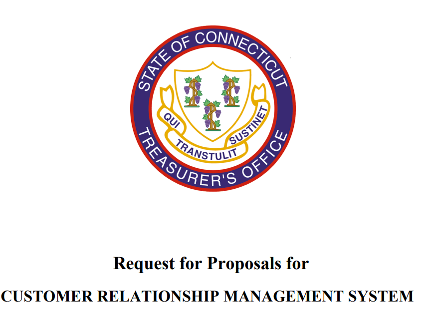 RFP do Tesoureiro de Connecticut para um CRM