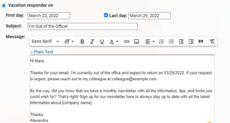Exemplo de geração de leads fora das mensagens do escritório