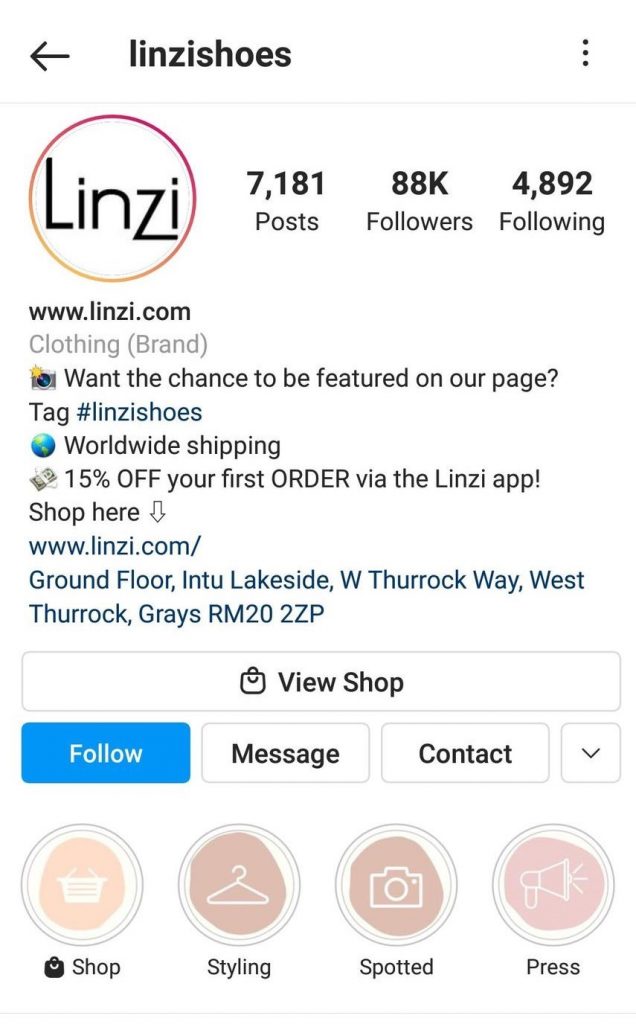 Sapatos Linzi Small Business Instagram BIOS 636X1024