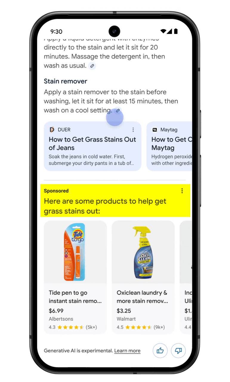 Visão geral da IA ​​anúncio