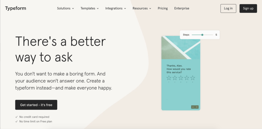 formulário Builder TypeForm