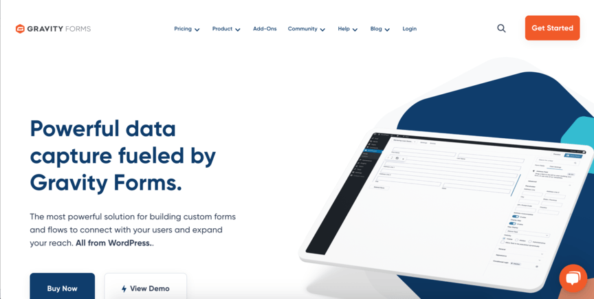 formas de gravidade do construtor de formulários