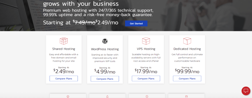 Inmotion hospedando a página inicial