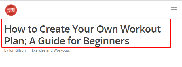 Exemplo de manchete de redação de SEO